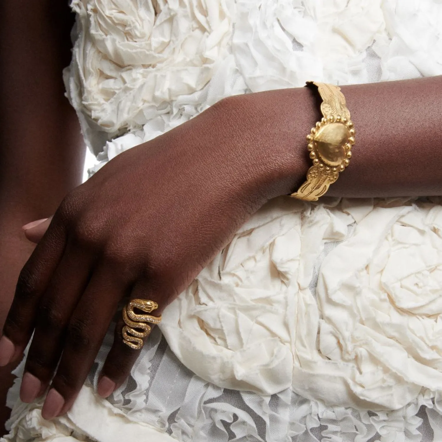 White Diamond Snake Ring