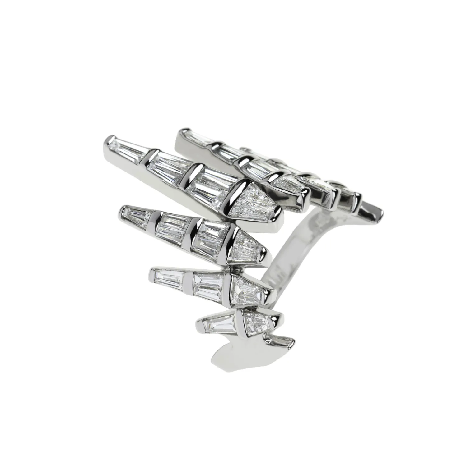 White Diamond Spectrum Ring in White Gold