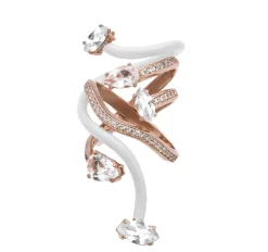 White Vine Wrapped Cocktail Ring in Rose Gold