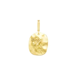 Wild Rose Medal Charm in Yellow Gold