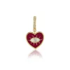 Wine Diamond Evil Eye Heart Charm