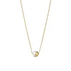 Yellow Gold 45° Half Pearl Necklace