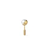 Yellow Gold 45° Half Pearl Single Stud Earring